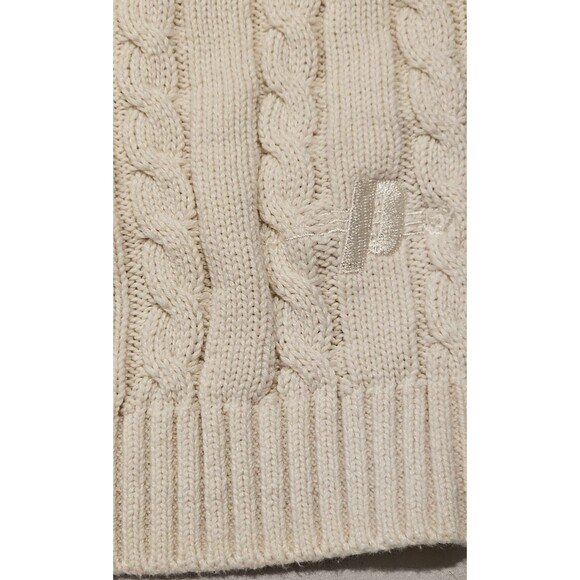 Prince Pickleball Cable Knit Cropped Cardigan in Ivory with stripes size XL - Picture 6 of 11